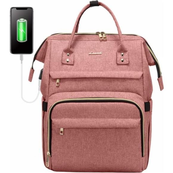 Laptop Backpack for Women Fashion Travel Bags Light Pink
